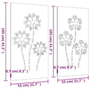 vidaXL 2 db virágmintás corten acél kerti faldísz 105 x 55 cm