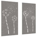 vidaXL 2 db virágmintás corten acél kerti faldísz 105 x 55 cm