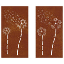 vidaXL 2 db virágmintás corten acél kerti faldísz 105 x 55 cm