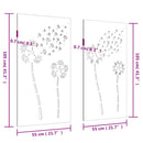 vidaXL 2 db virágmintás corten acél kerti faldísz 105 x 55 cm