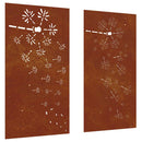 vidaXL 2 db virágmintás corten acél kerti faldísz 105 x 55 cm