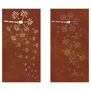 vidaXL 2 db virágmintás corten acél kerti faldísz 105 x 55 cm