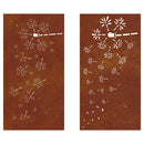 vidaXL 2 db virágmintás corten acél kerti faldísz 105 x 55 cm