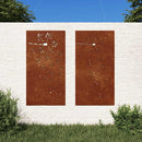vidaXL 2 db virágmintás corten acél kerti faldísz 105 x 55 cm