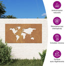 vidaXL világtérkép mintás corten acél kerti faldísz 105 x 55 cm