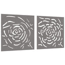 vidaXL 2 db rózsamintás corten acél kerti faldísz 55 x 55 cm