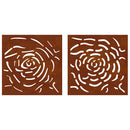 vidaXL 2 db rózsamintás corten acél kerti faldísz 55 x 55 cm
