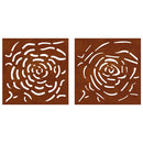 vidaXL 2 db rózsamintás corten acél kerti faldísz 55 x 55 cm