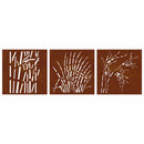vidaXL 3 db fűmintás corten acél kerti faldísz 55 x 55 cm