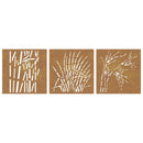 vidaXL 3 db fűmintás corten acél kerti faldísz 55 x 55 cm