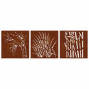 vidaXL 3 db fűmintás corten acél kerti faldísz 55 x 55 cm