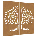 vidaXL 2 db famintás corten acél kerti faldísz 105 x 55 cm