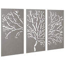 vidaXL 3 db famintás corten acél kerti faldísz 105 x 55 cm