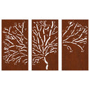 vidaXL 3 db famintás corten acél kerti faldísz 105 x 55 cm
