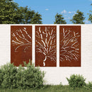 vidaXL 3 db famintás corten acél kerti faldísz 105 x 55 cm