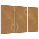 vidaXL 3 db napmintás corten acél kerti faldísz 105 x 55 cm
