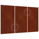 vidaXL 3 db napmintás corten acél kerti faldísz 105 x 55 cm