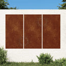 vidaXL 3 db napmintás corten acél kerti faldísz 105 x 55 cm