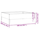 vidaXL corten acél kerti magaságyás 100x100x33,5 cm