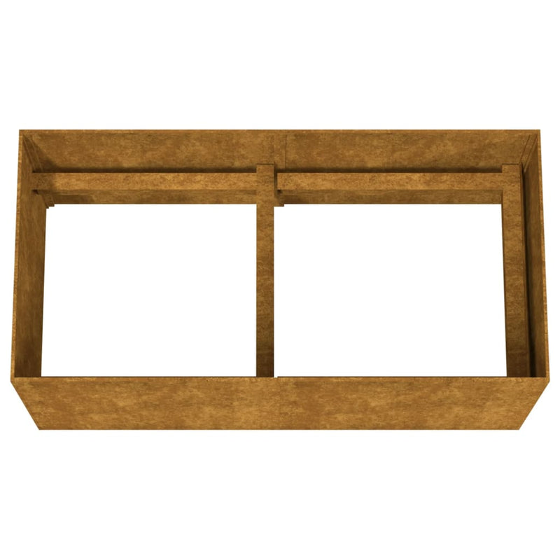 vidaXL corten acél növénytartó 80 x 40 x 40 cm