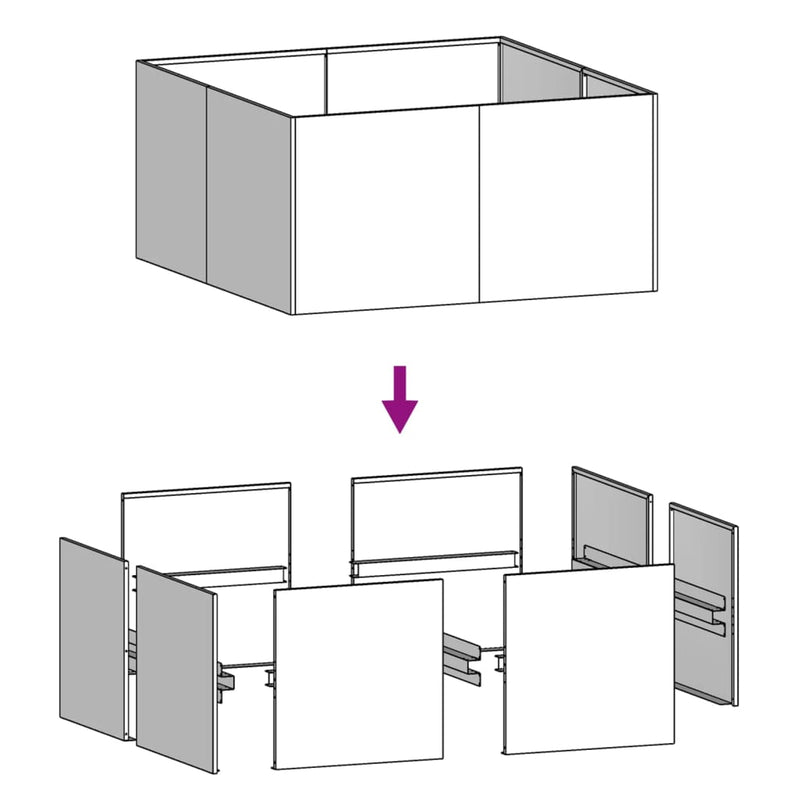 vidaXL corten acél növénytartó 80x80x40 cm