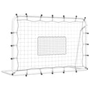 vidaXL fehér-fekete acél és PE visszapattanó futballháló 184x61x123 cm