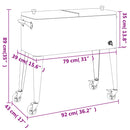 vidaXL piros hűtőkocsi kerekekkel 92 x 43 x 89 cm