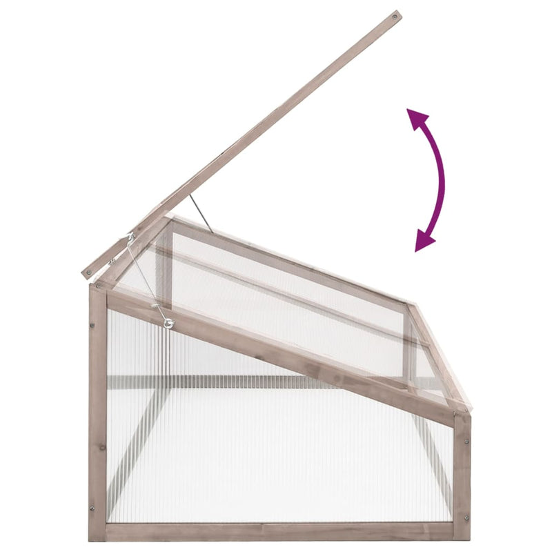 vidaXL szürke fenyőfa melegház 110 x 58,5 x 39 cm