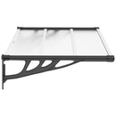 vidaXL fekete és átlátszó polikarbonát ajtóelőtető 122 x 90 cm