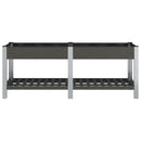 vidaXL szürke WPC kerti magaságyás polccal 200 x 50 x 75 cm