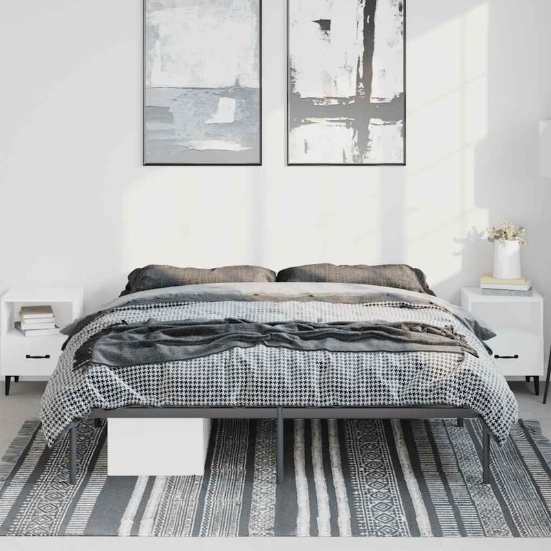 vidaXL fekete fém ágykeret 183 x 213 cm
