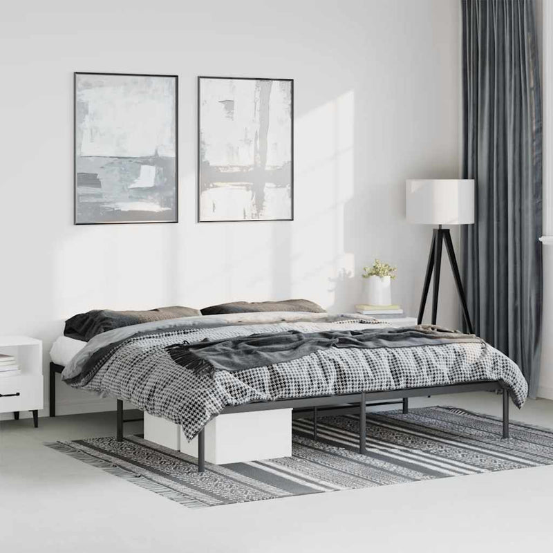 vidaXL fekete fém ágykeret 183 x 213 cm