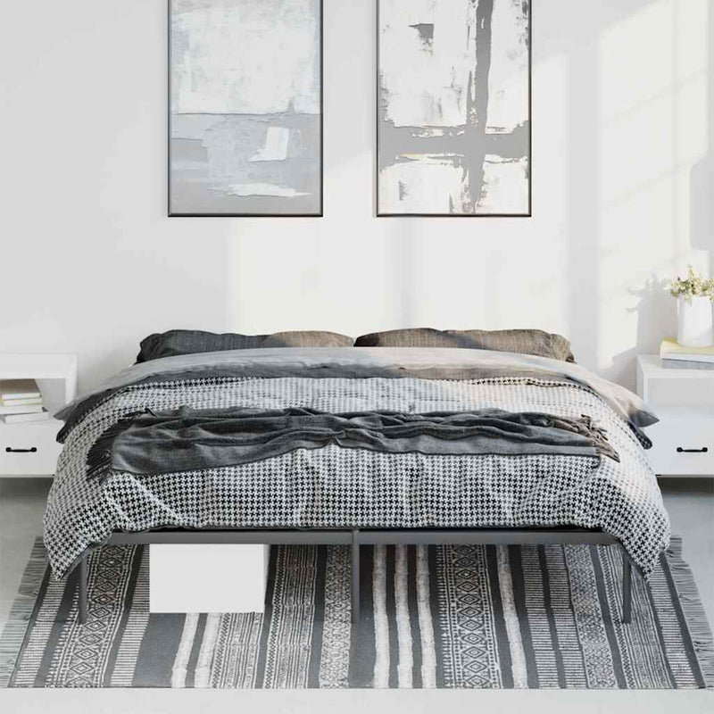 vidaXL fekete fém ágykeret 193 x 203 cm