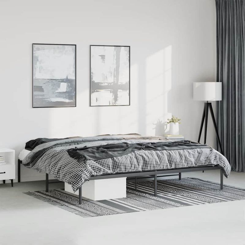 vidaXL fekete fém ágykeret 193 x 203 cm