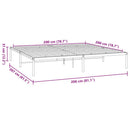 vidaXL fekete fém ágykeret 200 x 200 cm