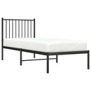 vidaXL fekete fém ágykeret fejtámlával 75 x 190 cm