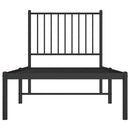 vidaXL fekete fém ágykeret fejtámlával 75 x 190 cm