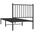 vidaXL fekete fém ágykeret fejtámlával 75 x 190 cm