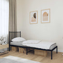 vidaXL fekete fém ágykeret fejtámlával 75 x 190 cm