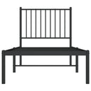 vidaXL fekete fém ágykeret fejtámlával 80 x 200 cm