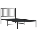 vidaXL fekete fém ágykeret fejtámlával 90 x 190 cm