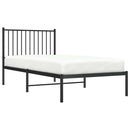 vidaXL fekete fém ágykeret fejtámlával 90 x 190 cm