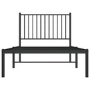 vidaXL fekete fém ágykeret fejtámlával 90 x 190 cm