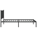 vidaXL fekete fém ágykeret fejtámlával 90 x 190 cm