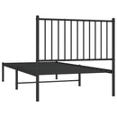 vidaXL fekete fém ágykeret fejtámlával 90 x 190 cm