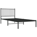 vidaXL fekete fém ágykeret fejtámlával 90 x 200 cm