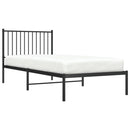 vidaXL fekete fém ágykeret fejtámlával 90 x 200 cm
