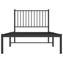 vidaXL fekete fém ágykeret fejtámlával 90 x 200 cm