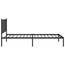 vidaXL fekete fém ágykeret fejtámlával 90 x 200 cm