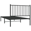 vidaXL fekete fém ágykeret fejtámlával 90 x 200 cm
